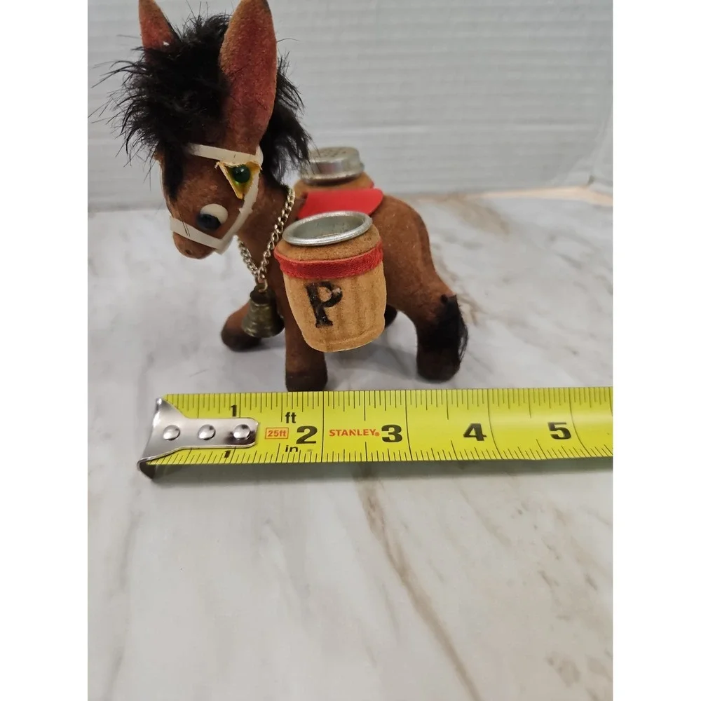 Vintage Enesco Black Hair Donkey/Pack Horse Hong Kong Salt & Pepper Shaker Set
